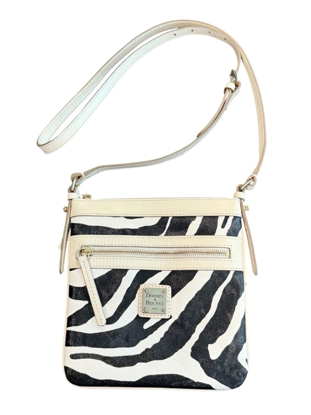 Dooney & Bourke zebra crossbody purse bag black white